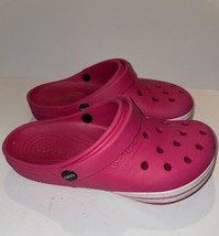 JIBBITZ by Crocs Clog Women&#39;s Sandals Hot Pink w White Women’s 7 Men’s 5 - $20.99