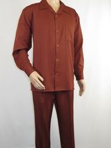 Men MONTIQUE 2pc Set Walking Leisure suit Long Sleeve Set 1641 Cognac Brown image 5