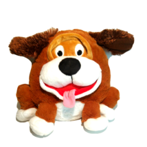 Play Face Pals Plush Puppy Dog Stuff Animal Pillow Brown White 2016 Jay &amp; Play . - £7.14 GBP