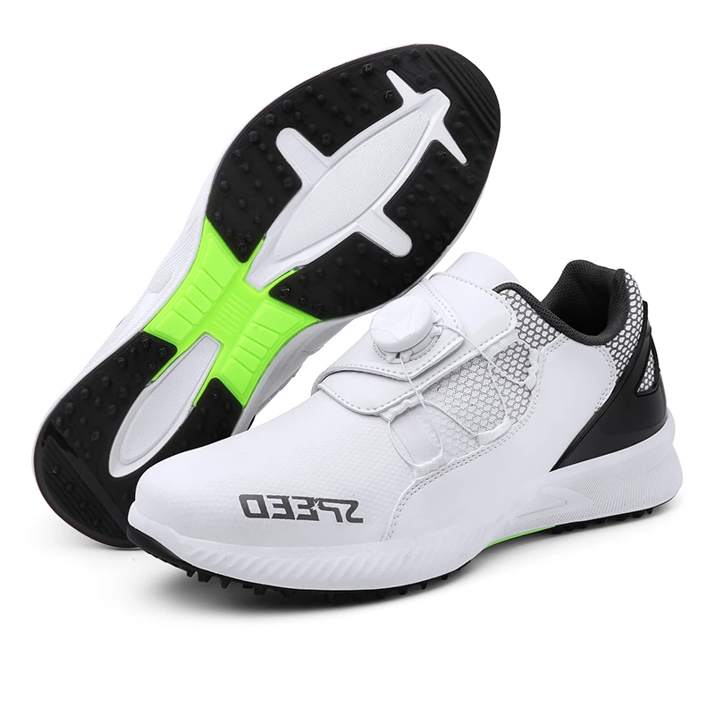 Best Sneakers Summer Men Leather Golf Shoes Waterproof Golf   Golf Training Spik - £84.38 GBP