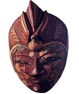 Home decor Mask, wood mask from Java, Indonesian Batik Wood Mask, Wood Mask - £66.48 GBP