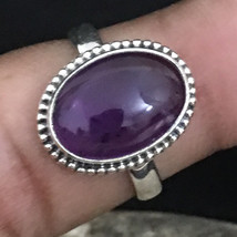 925 Solid Sterling Silver Natural Amethyst Handmade Jewel Ring Women Party Gift - £33.06 GBP