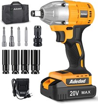 Adedad 20V Cordless Impact Wrench 1/2 inch, Brushless, 240, 2 Variable Speed - £60.97 GBP