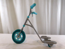 American Girl Sporty Scooter Retired 18&quot; Doll Bike Silver Aqua Blue 2009 - $19.81