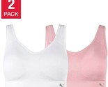 PUMA 2 PACK Ladies&#39; Size Medium Seamless Sports Bra, (1) White (1) Pink  - $15.99