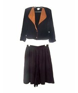 S.G. Sport Black Top &amp; Culottes Shorts Set Sz Medium Silk like Jacket Wi... - £53.79 GBP