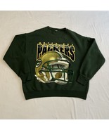 Vintage Green Bay Packers Crewneck Helmet Spell Ouut Sweatshirt XL Distr... - £23.45 GBP
