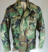 Us Army Camo Jacket Vntg Mens Green Camouflage Field Fatigue Medium Extra Short - £23.73 GBP