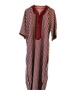 Striped Moroccan Kaftan ,  Men's caftan in red and white - $79.41