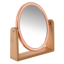 Yeake Double Sided 10X Magnifying Makeup Mirror With Bamboo, Rose Gold ,Oval - £26.85 GBP