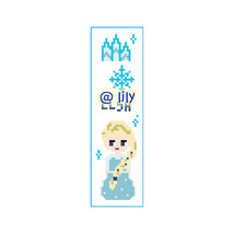 FROZEN Elsa BookMark Counted Cross Stitch Pattern Chart PDF with customized - $3.95
