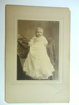 1800&#39;s Baby Cabinet Photo Antique Adorable Gown Silliman Three Rivers Michigan - £7.55 GBP