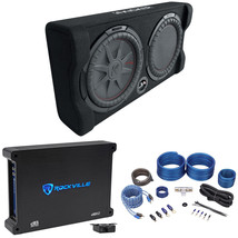 Kicker 48TRTP122 TRTP 12&quot; 1000w Down Firing Subwoofer Enclosure+Amplifier+Wires - £481.20 GBP