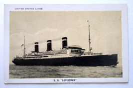 Ship Boat Postcard SS Leviathan Steamer Steamer United States Shipping B... - £10.01 GBP