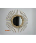 Wall mirror round Rattan SUN-WICKER MIRROR-Boho Mirror Rattan-Wall Decor... - $79.00+