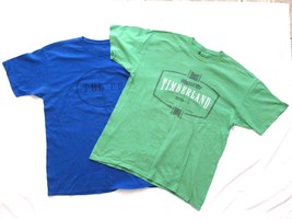 Lot Timberland T-Shirt Green Blue Short Sleeve TBL Co Sz XL 1973 Adventure - £12.89 GBP