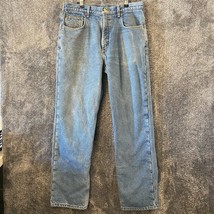 Carhartt Jeans Mens 34x32 Fleece Lined Distrested B155 Work Carpenter Warm  - £9.97 GBP