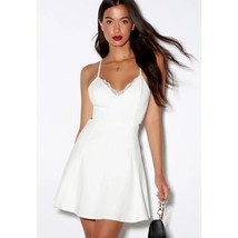 Lush Perfect Evening Ivory Lace Skater Dress Size Small NEW - $48.00