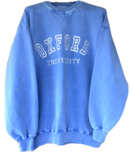 VTG Oxford University Sweatshirt Embroidered Logo Blue Mens XL Made In E... - £52.30 GBP