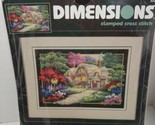 Dimensions Stamped Cross Stitch Kit Cobblestone Retreat 3204 cottage flo... - $20.78