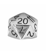 D20 Ring Mens Large Stainless Steel RPG Icosahedron Dice Band Sizes 7-11... - £15.65 GBP