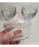8 New Anchor Hocking 6 Oz Dessert Dishes with Plastic Lids - $411.84 MXN
