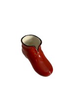 Vintage Red Shoe Boot Planter Ceramic 3.75&quot; X 1.75&quot; Baby Bootie Christmas - £15.03 GBP