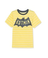 DC Comics Toddler Boys 7 Popcorn Yellow Batman Stripe Loose Fit TShirt NWT - £10.77 GBP