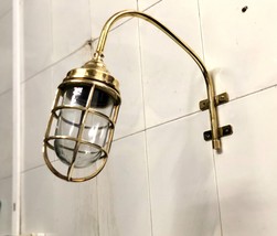Brass Nautical Wall Mount Ship Solid Goose Neck Bulkhead Light Fixture New - $172.26