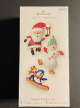 Hallmark Ornament Miniature Santa&#39;s Merry Crew SANTA CLAUS, SNOWMAN,  PE... - £9.92 GBP