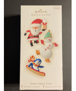 Hallmark Ornament Miniature Santa&#39;s Merry Crew SANTA CLAUS, SNOWMAN,  PE... - $12.65