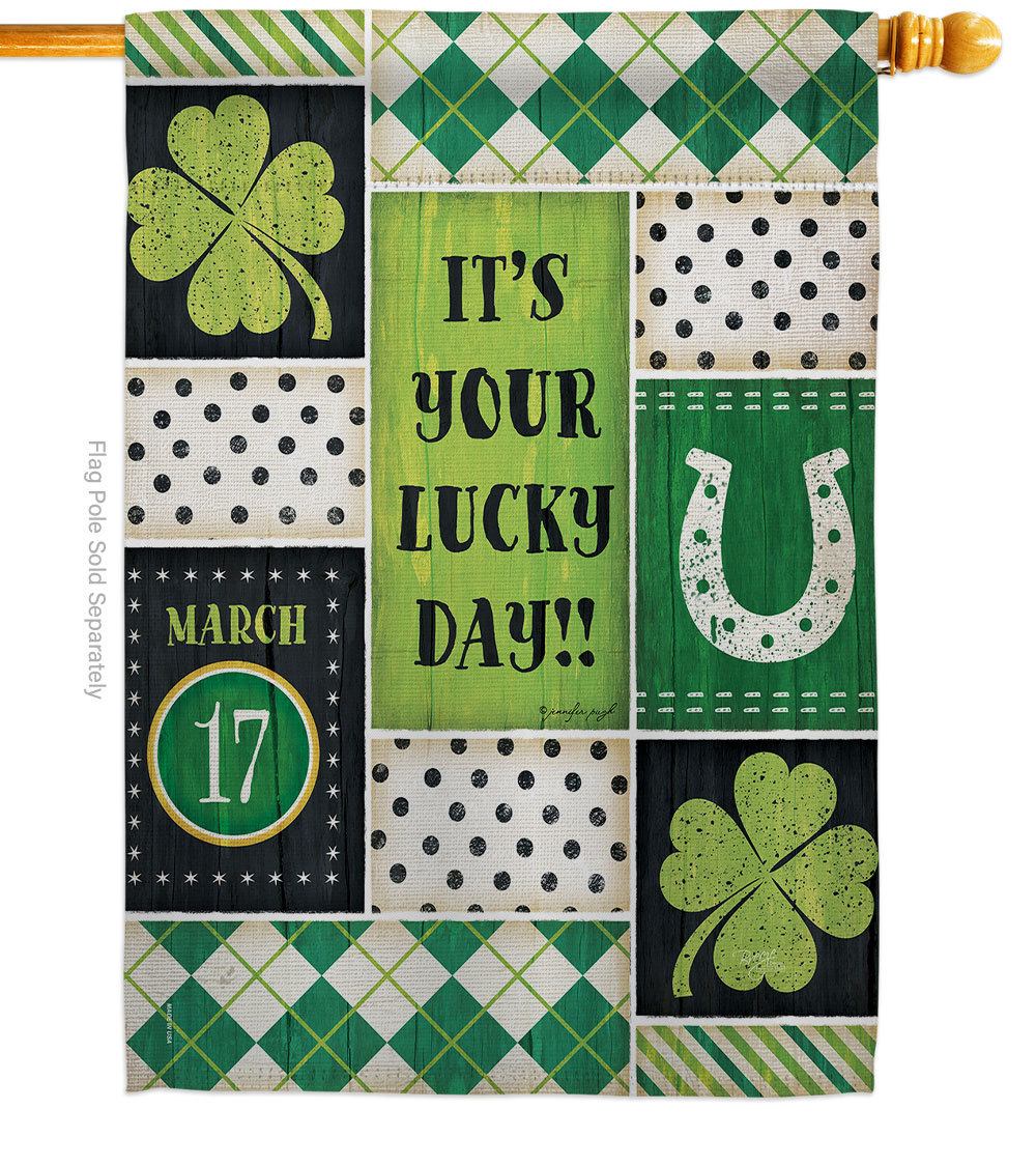 St Patricks Lucky Day House Flag Patrick 28 X40 Double-Sided Banner - £29.55 GBP