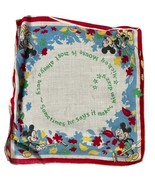 Vintage Handkerchief Hankie Mid Century Walt Disney Mickey Mouse Rake Le... - $16.11 CAD