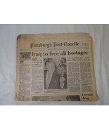 ORIGINAL Pgh Post Gazette Newspaper December 7 1990 Desert Storm George ... - £31.13 GBP