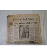 ORIGINAL Pgh Post Gazette Newspaper December 7 1990 Desert Storm George ... - £29.59 GBP