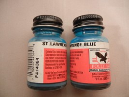 2 BOTTLES - 1 oz ea POLLY Scale Acrylic Railroad Paint ST. LAWRENCE BLUE... - $410.99 MXN