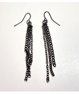 Vintage Industrial Earrings Costume Handmade 3 Chain Dangle B66 Maine - $27.56 CAD