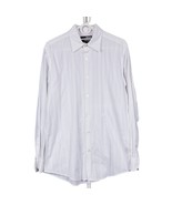 Murano Dress Shirt M Mens Modern Comfort XLA White Chain Stripe Cotton S... - $17.68