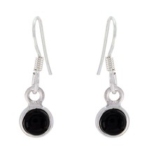 enticing Black Onyx 925 Sterling Silver Black Earring gemstone CA gift - £12.11 GBP