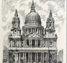 St Paul&#39;s Cathedral Western Front 1901 Victorian London Print Art DWFF10 - €43,22 EUR