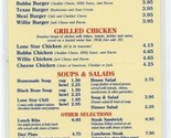 Lone Star Steakhouse &amp; Saloon Lunch Menu 1992 - $17.82