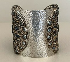 Impressive Sterling Silver .925 Gems Cuff Bracelet 105 Grams - $296.01