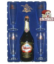 Budweiser 2001 Anheuser-Busch Holiday Limited Edition Bottle And Glasses - £19.94 GBP