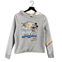 Disney World Mickey Mouse Hoodie Womens Med Gray Sweatshirt - £9.06 GBP
