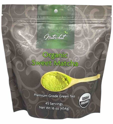 Nutri-hut Organic Sweet Matcha Premium Grade Green Tea 16 oz USDA Organic