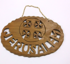 Jerusalem Wall Sign Carved in  Olive Wood, from Holy Land,New - €6,84 EUR