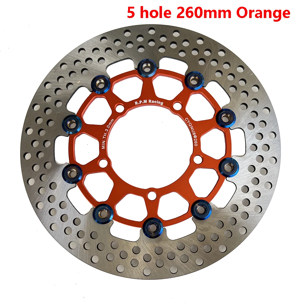 1 PCS Universal Aluminum alloy Floating disk motorcycle ke disc ke pads 260mm Ra - £171.38 GBP