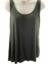 Cozzi Women&#39;s Woven Knit Draped Back Tank Top Leather Ties, Medium, Army Green - £14.43 GBP