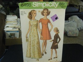 Simplicity 8498 Misses Dress in 2 Lengths Pattern - Size 10 Bust 32 1/2 - £11.56 GBP