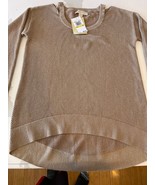NEW MICHAEL KORS REGAL CUTOUT SWEATER BLOUSE SHIRT DARK CAMEL WOMENS LARGE - €39,45 EUR